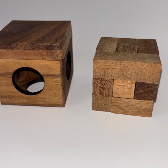 Cube Wood Puzzle Handcrafted - Picture 4 of 8